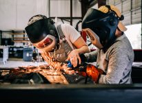 Students learn welding